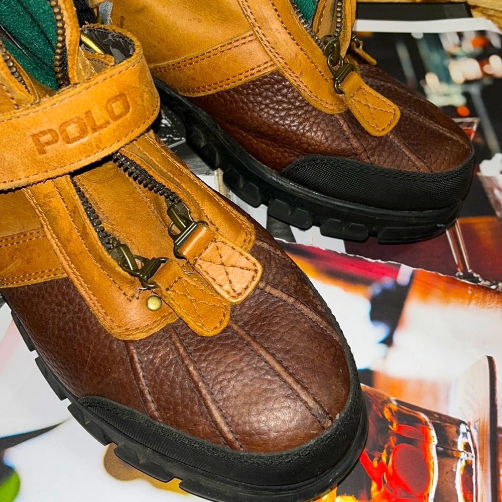Polo by Ralph Lauren Brown and Tan Men's Boots